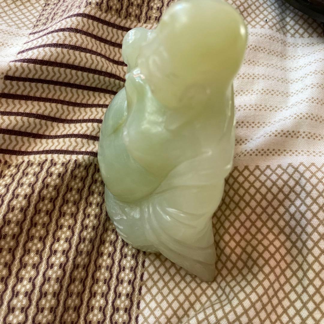 翡翠? 中国古美術 置物 木製台座付き