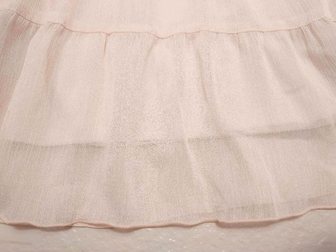 リボン付きキャミソール ホルターネック ピンク シフォン