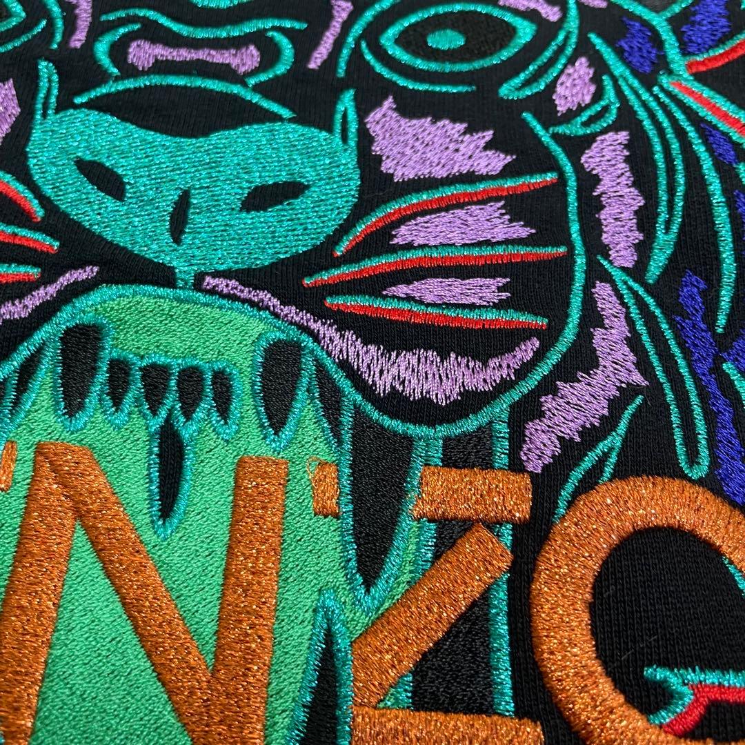 【美品】 ケンゾー トラ 刺繍 スウェット 黒