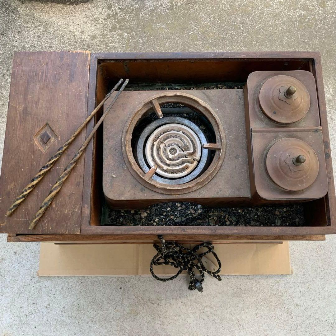 木製長火鉢　角火鉢　欅テーブル　囲炉裏　送料込み　　＊引き取り歓迎お値引きします