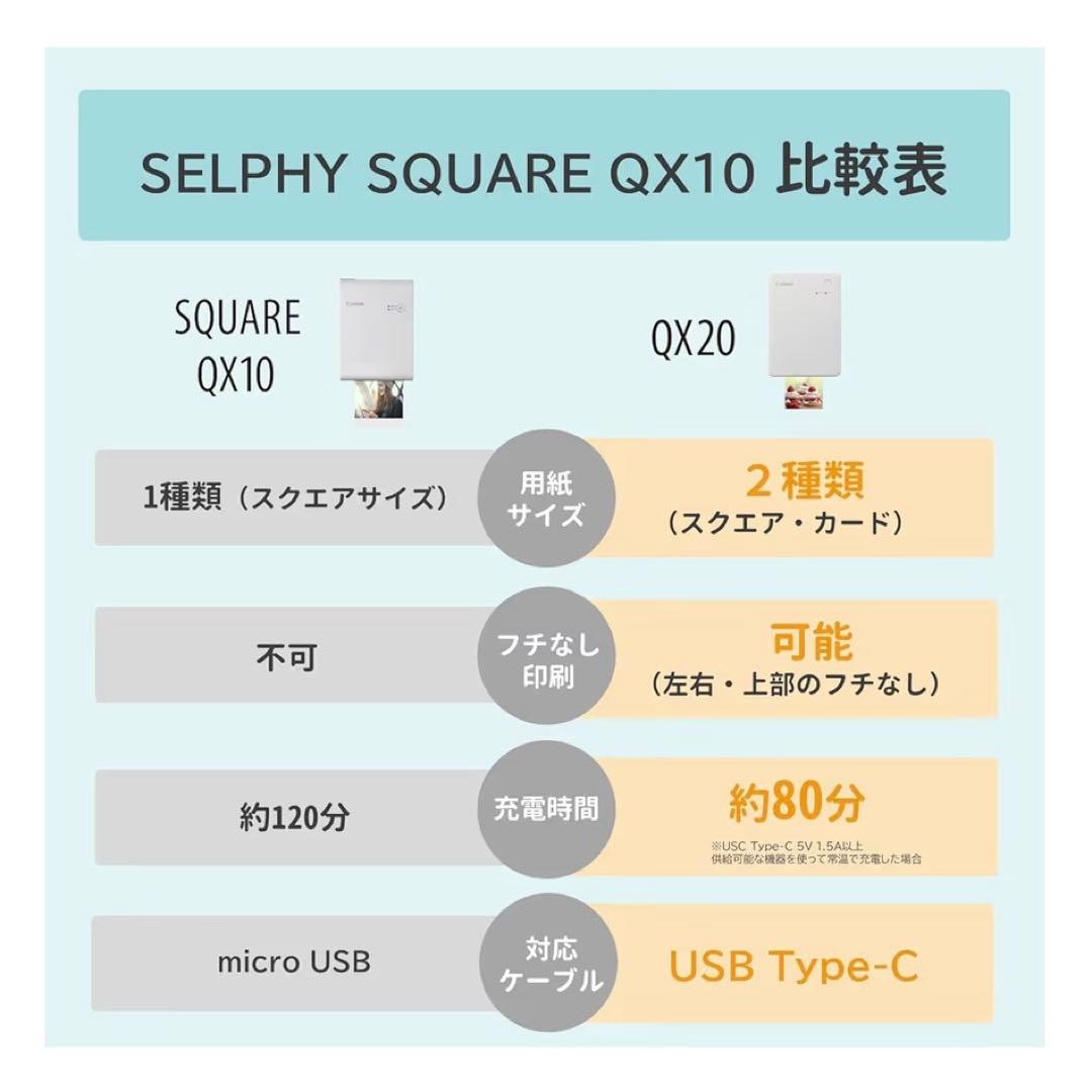 Canon SELPHY QX20 スマホ プリンター シール印刷 付属品あり