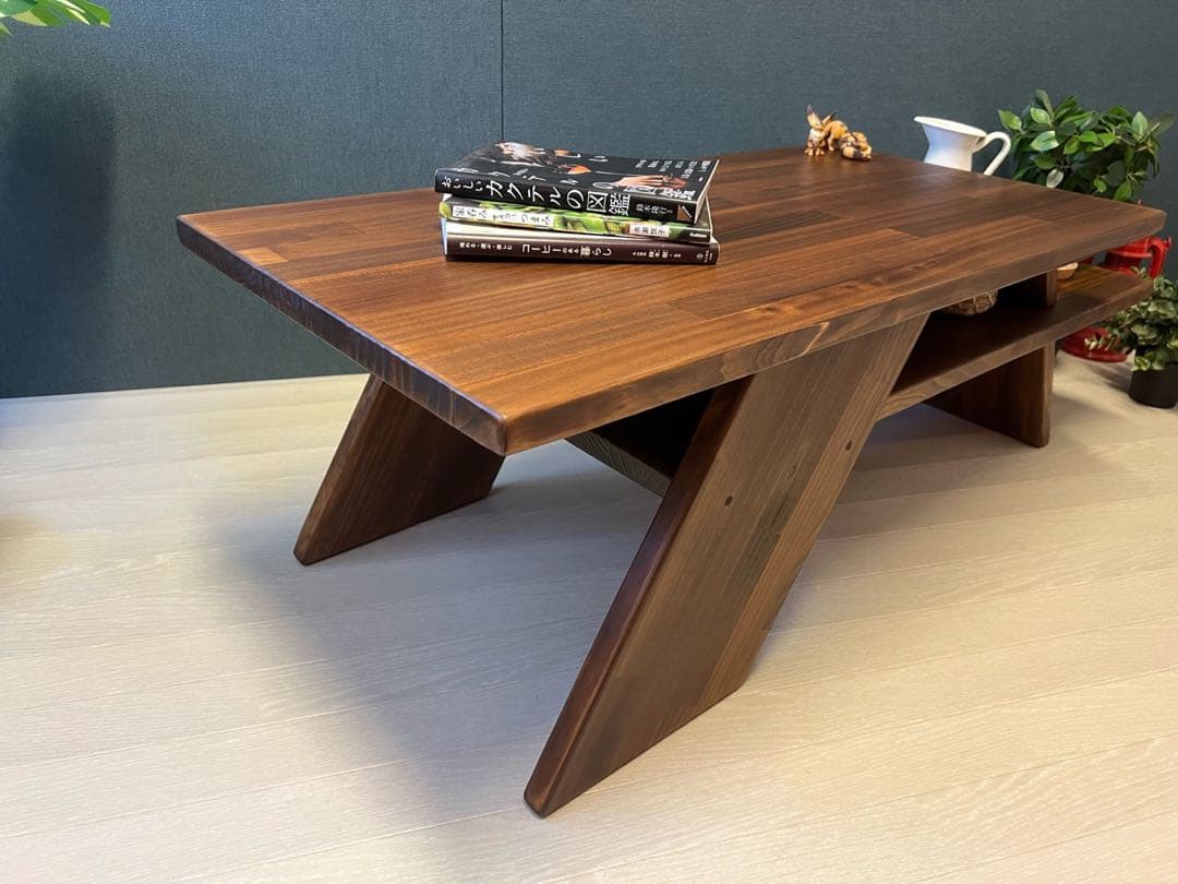 【送料無料】 ローテーブル アングル脚 110cm 45cm パイン Br