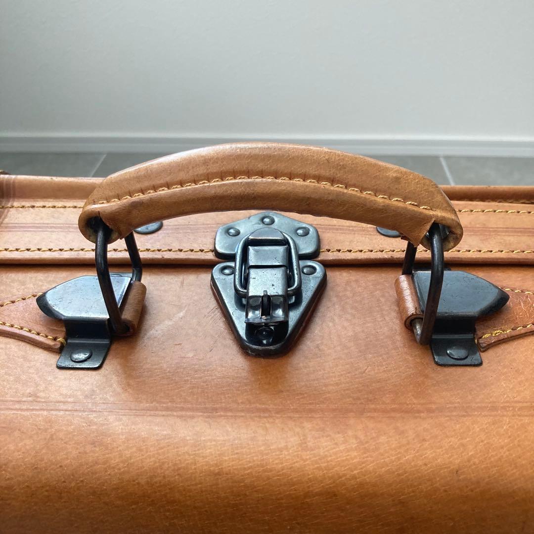 ヴィンテージ レザー トランクケース トランクバッグ レトロ雑貨 古道具 鍵付き