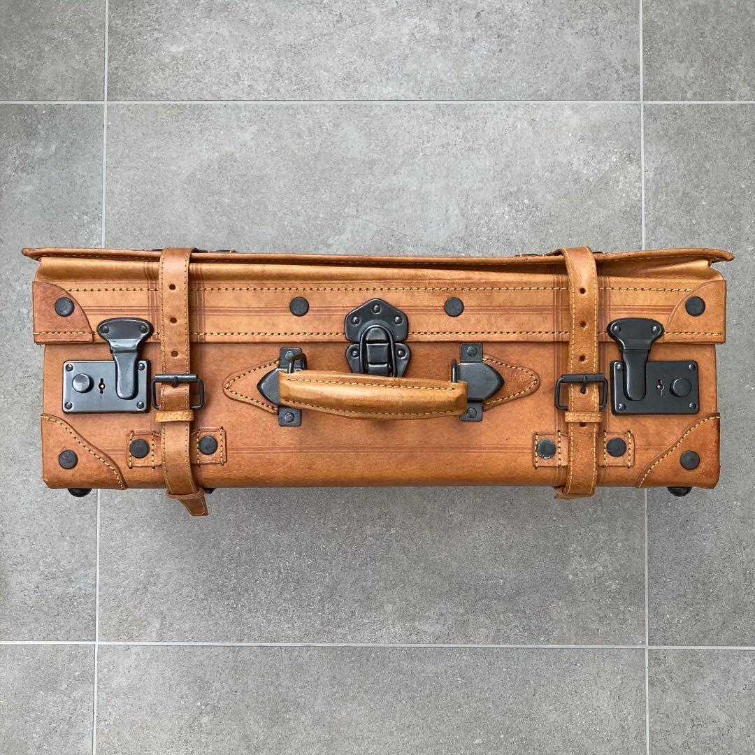 ヴィンテージ レザー トランクケース トランクバッグ レトロ雑貨 古道具 鍵付き