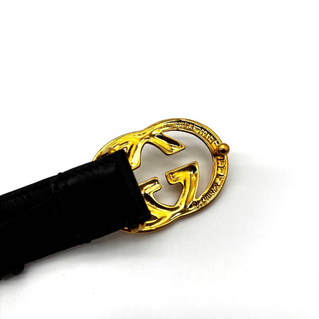 【正規品・美品】グッチ ベルト GG インターロッキング ゴールド レディース