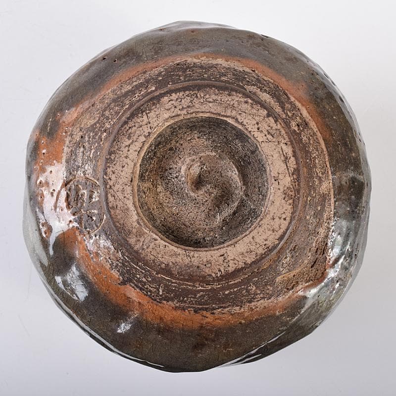 茶道具　京焼　秀楽造　赤楽筒茶碗　共箱　V　R8030