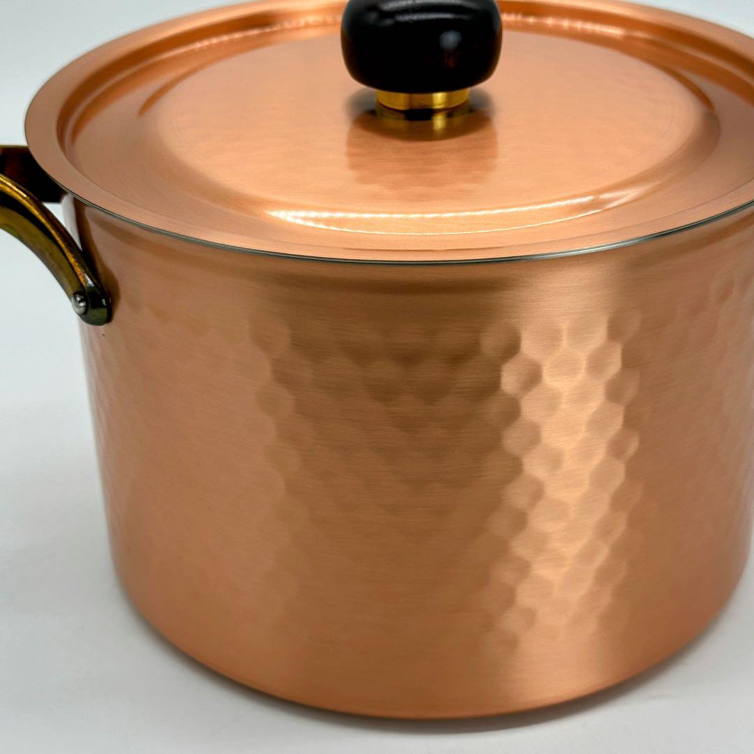 新品未使用 純銅 両手鍋 20cm 槌目加工 日本製 鍋
