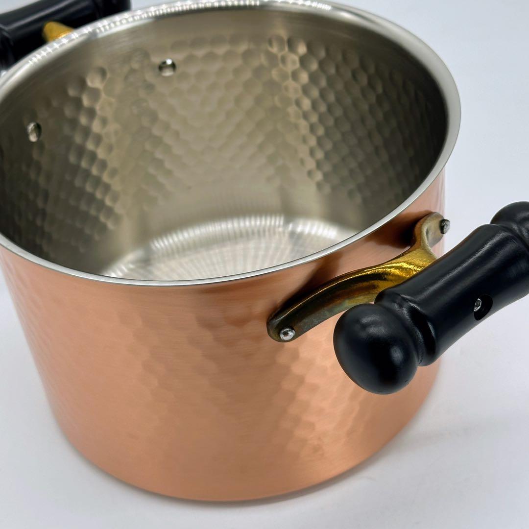 新品未使用 純銅 両手鍋 20cm 槌目加工 日本製 鍋