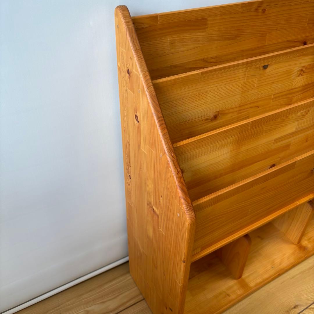 少し大きな絵本棚 なかよしライブラリー 国産品　天然ひのき