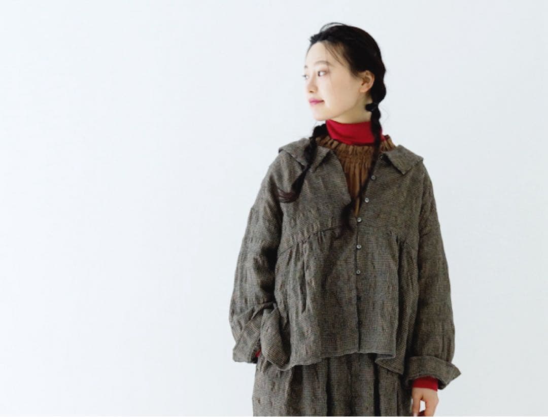 nest Robe ネストローブ ウールコットンチェックブラウス 限定カラー