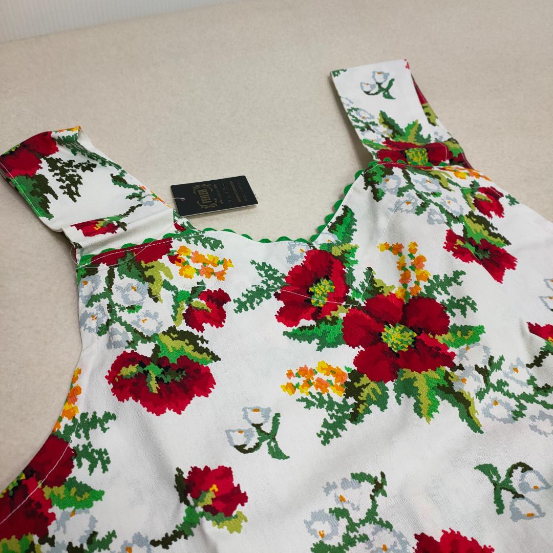 フェイラー FEILER エプロン 花柄 後ろボタン 綿100％ 日本製