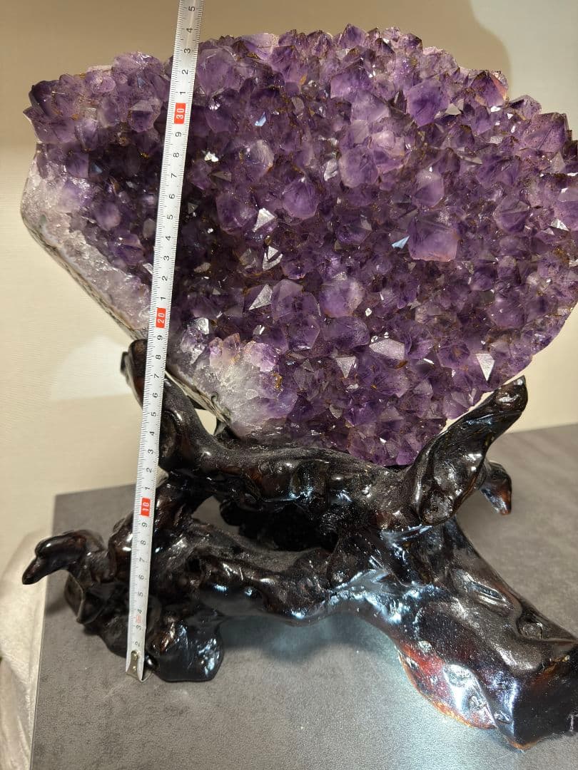 ​✨超特大・金運爆上げ✨【台座付】タイチンルチル アメジストクラスター 原石
