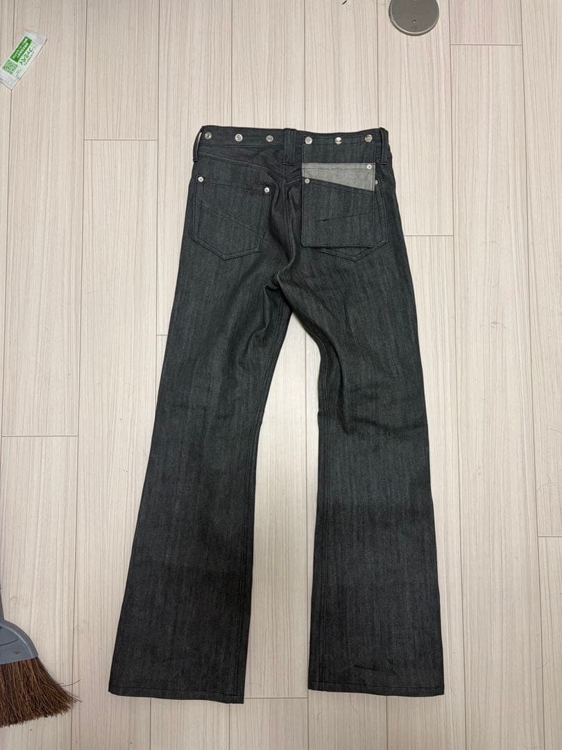 ダークグレー フレアデニムパンツ blanco サイズ1 goar