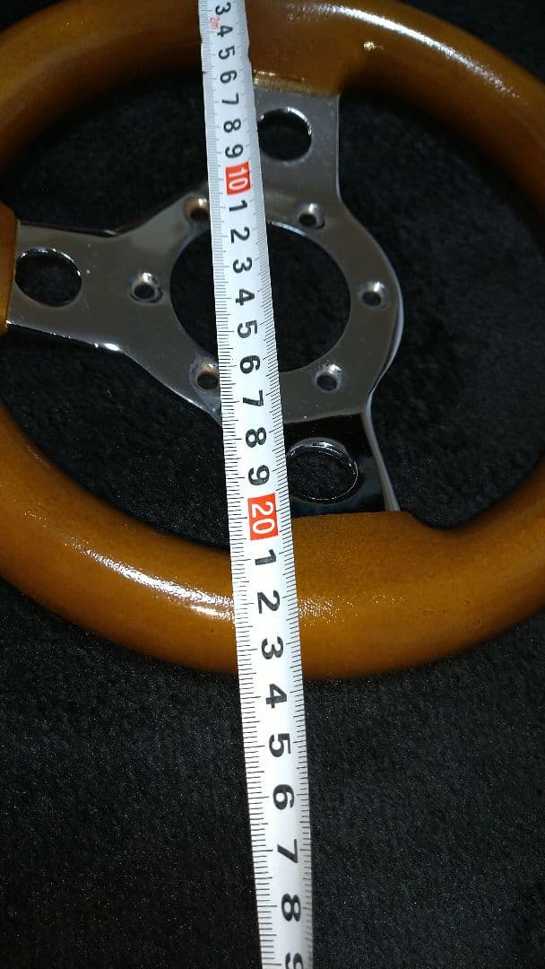 ウッド風 23パイ ハンドル 小径ステアリング 木目調街道レーサー