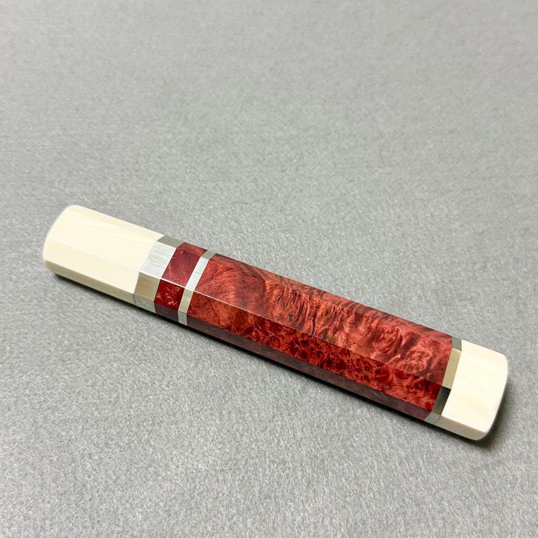 三段銀巻 人工象牙 柳刃330 スタビライズドウッド 柳刃尺一 手作り 包丁の柄