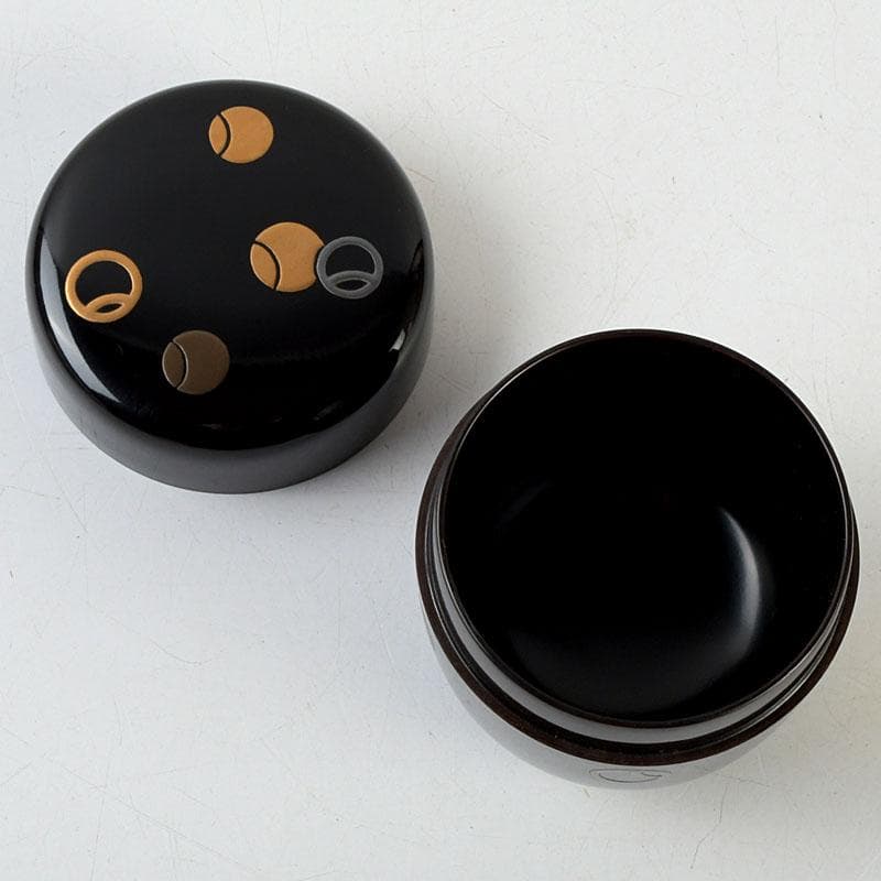 茶道具　塗師　幸悦作　つぼつぼ蒔絵　中棗　共箱　V　9389