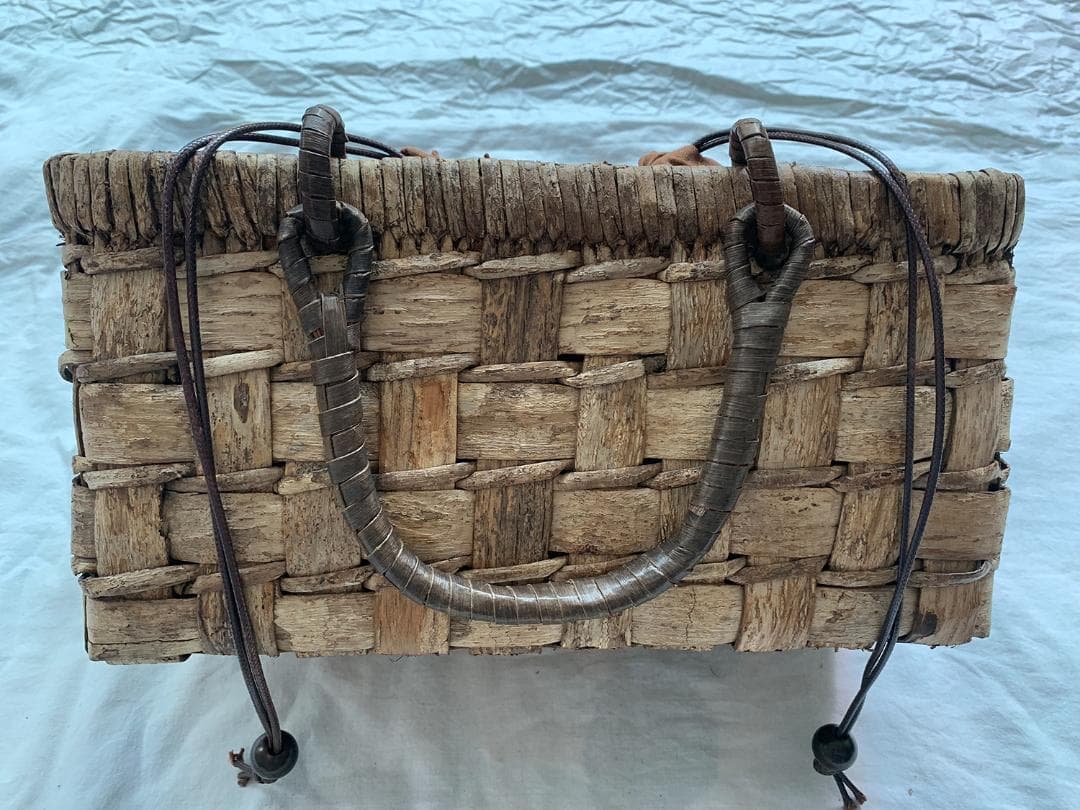 山葡萄 かごバッグ 網代編み 籠 手提げ 内布付きB