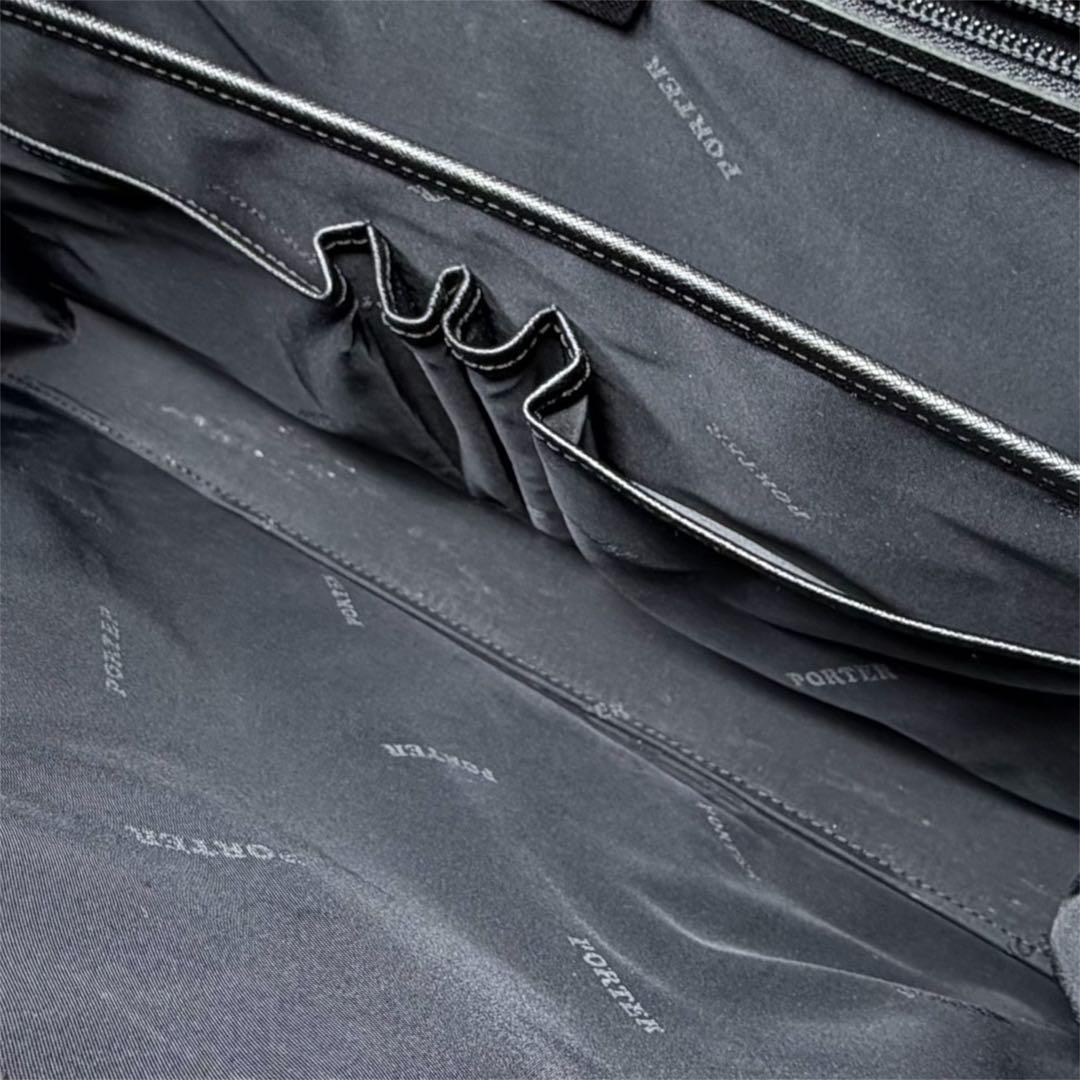 美品 PORTER アベニュー レザー ブリーフケース ビジネスバッグ ブラック