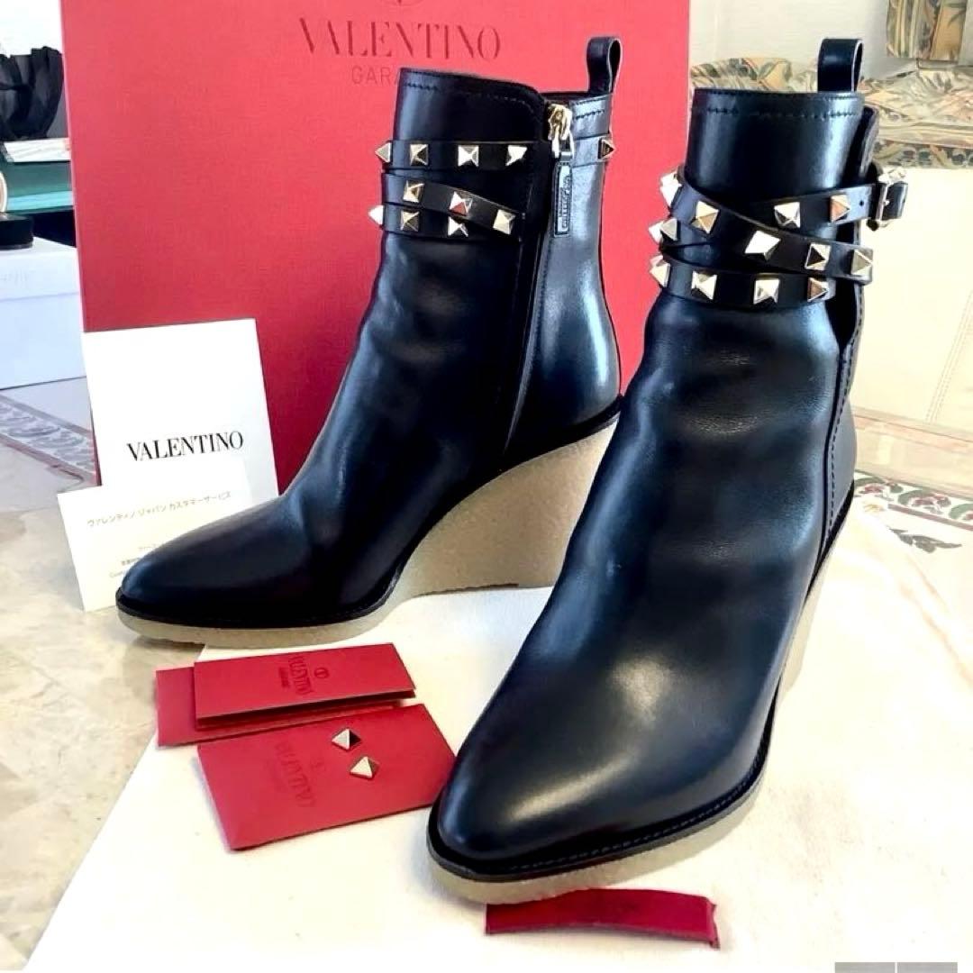 極美品! ヴァレンティノガラヴァーニ ロックスタッズ ショートブーツ 23㎝