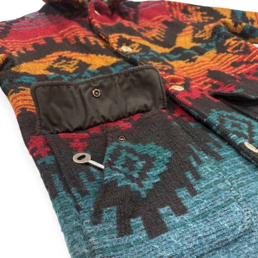 90s●USA製 ウールリッチ ネイティブ柄コート ヴィンテージ