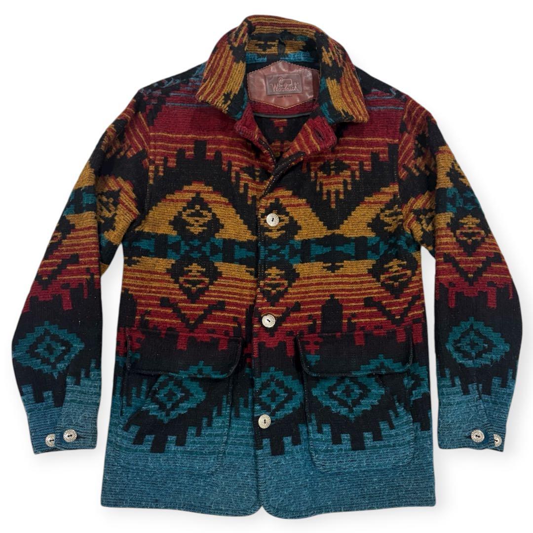 90s●USA製 ウールリッチ ネイティブ柄コート ヴィンテージ