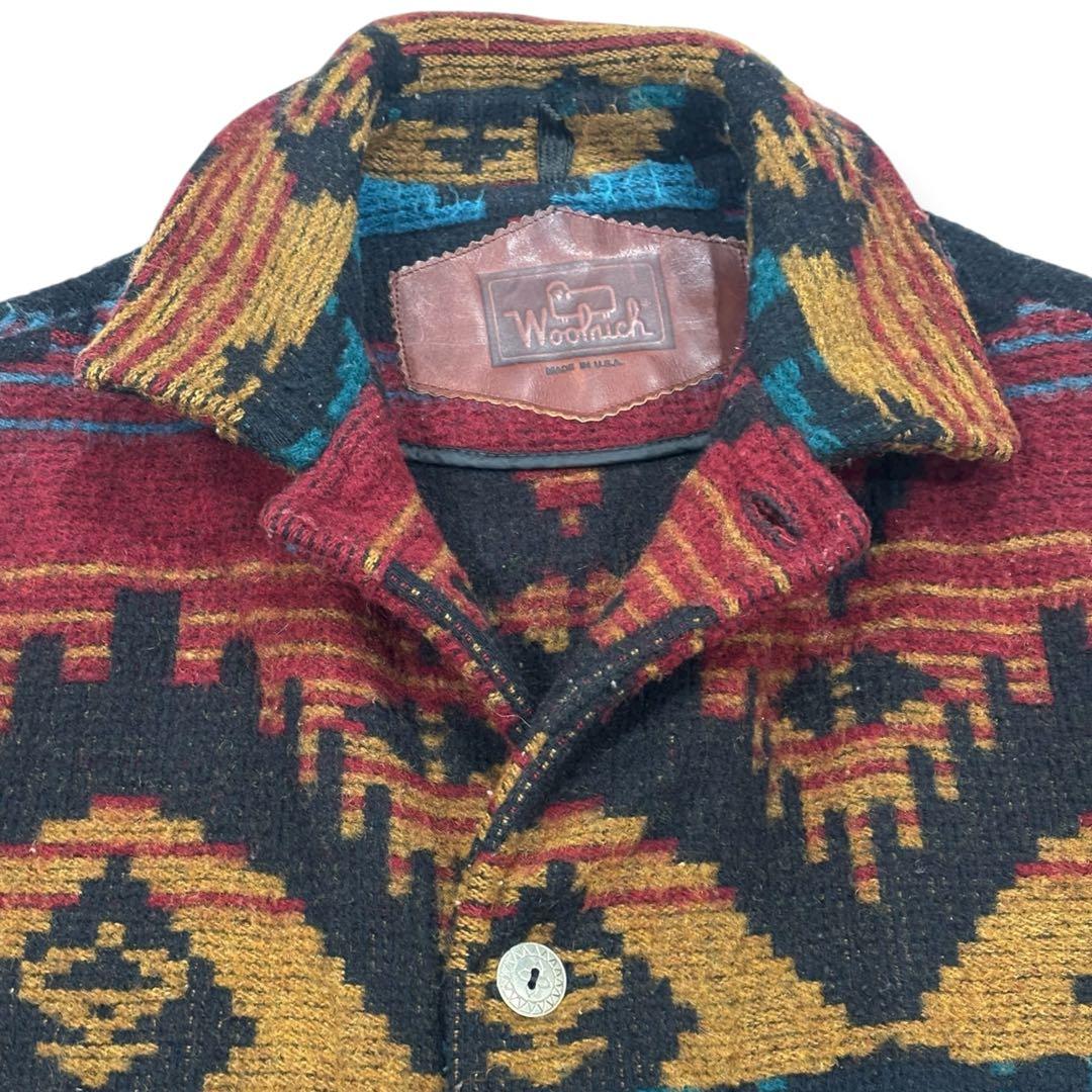 90s●USA製 ウールリッチ ネイティブ柄コート ヴィンテージ