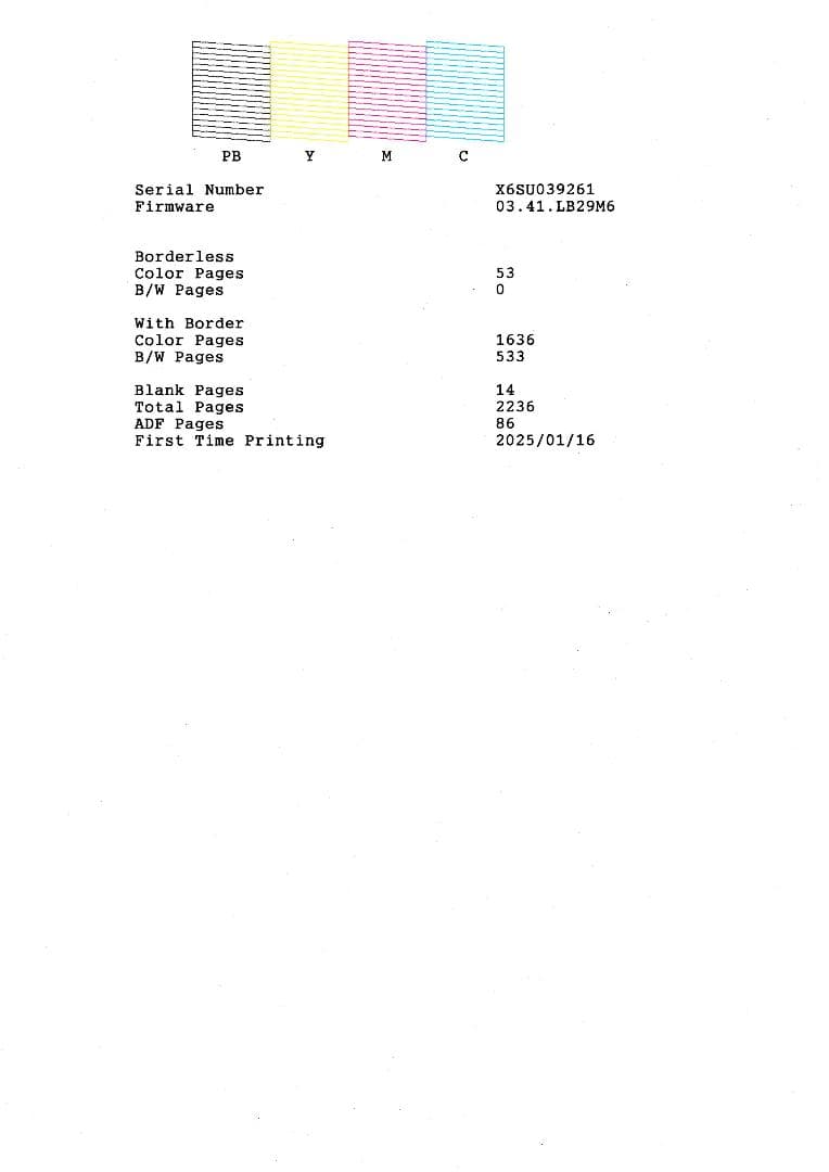 EPSON エコタンク搭載プリンターEP-M552T 使用枚数2236枚