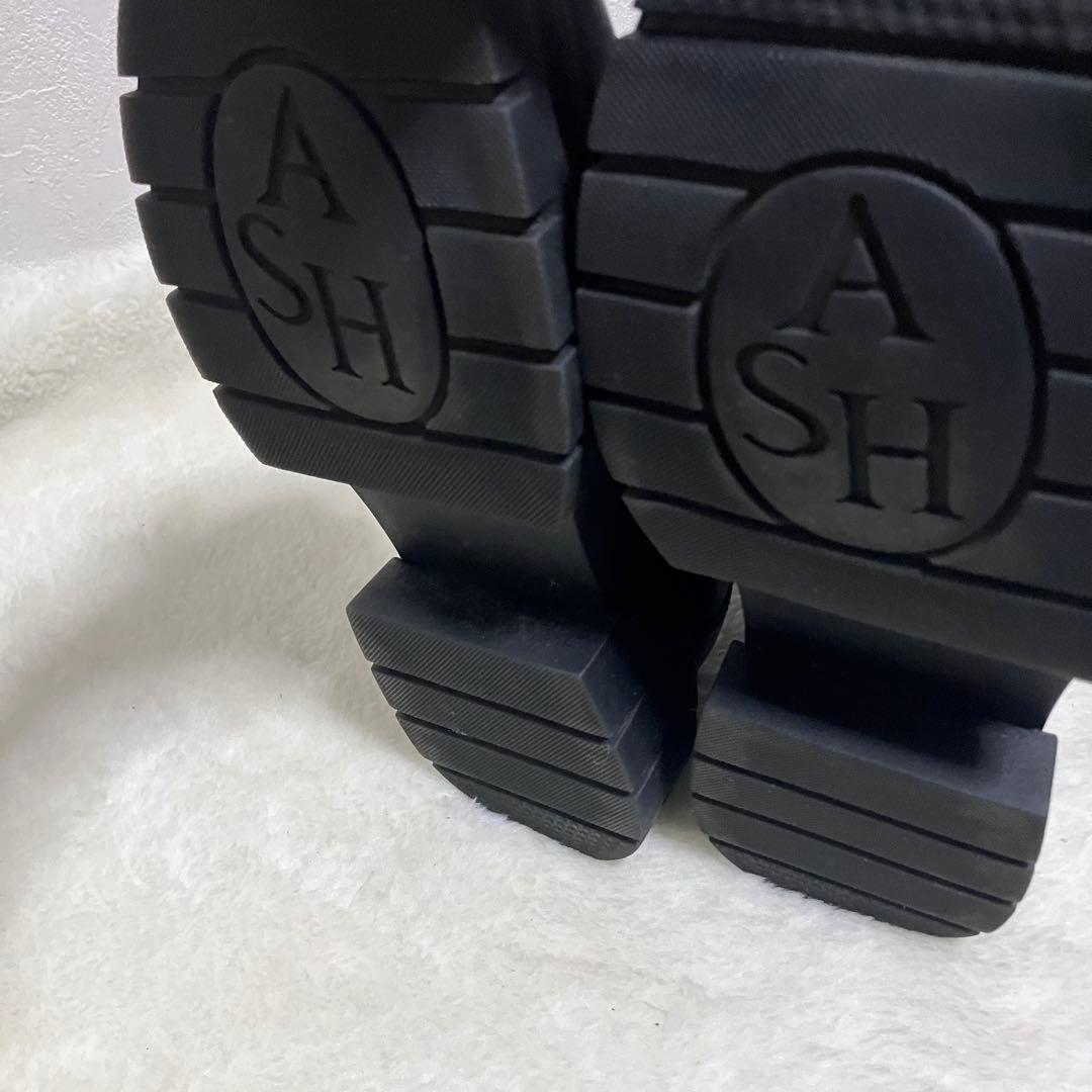 希少 ASH ロングブーツ サイドゴア 厚底 ブラック 38 レザー