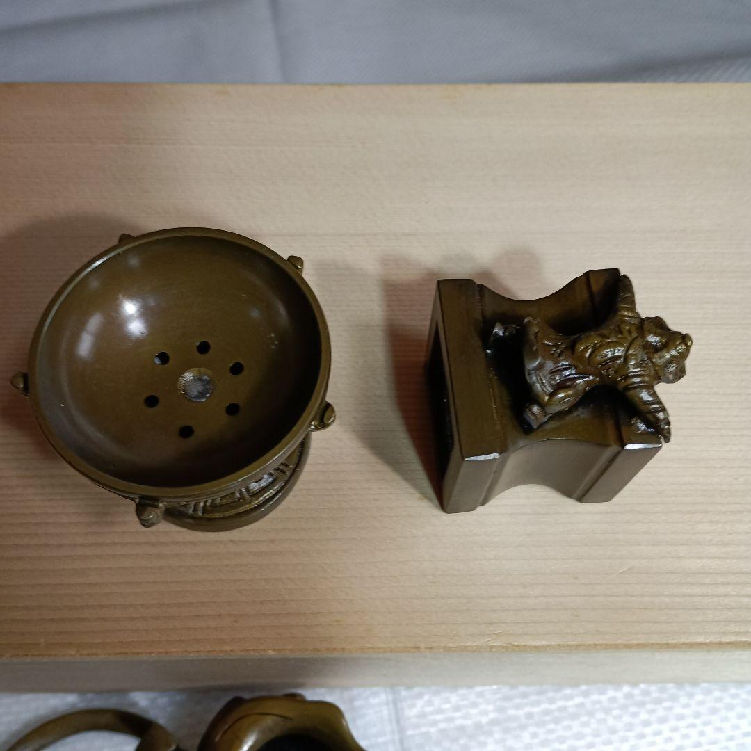 茶道具　七種の蓋置　昇雲造　銅製　木箱入り