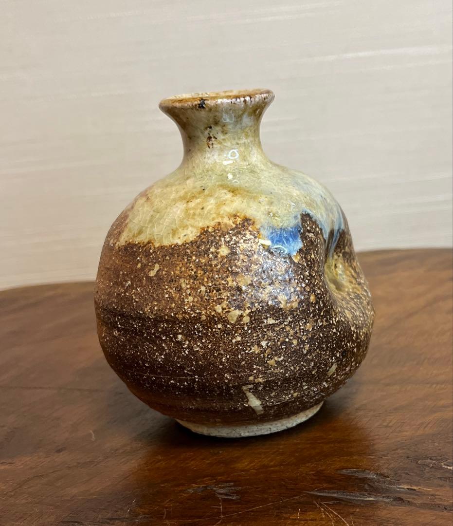 徳利　坂本俊人　伊賀　西山窯　陶器製小瓶　徳利　箱入り　青釉薬