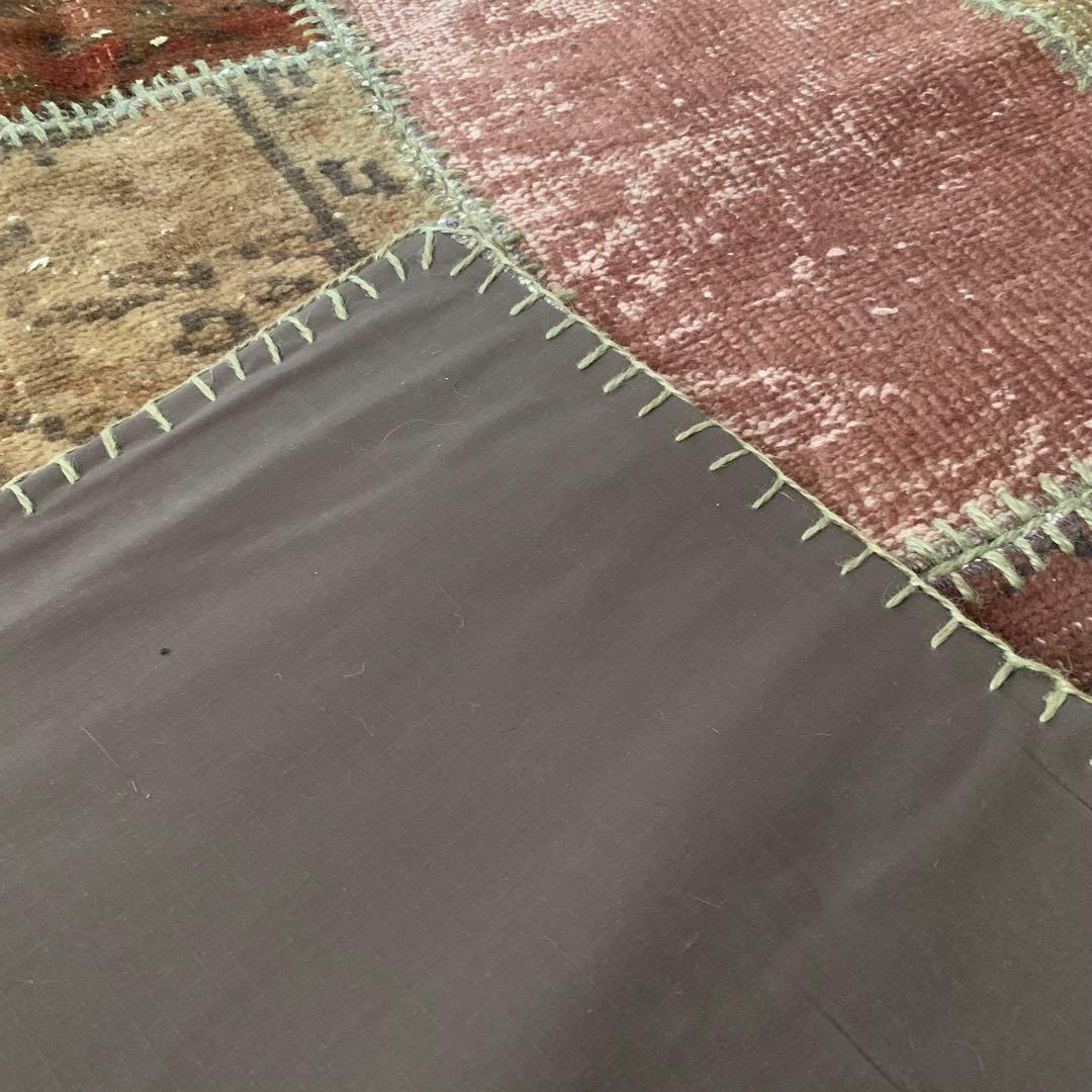 超超大判　288×144 トルコヴィンテージラグ　パッチワーク　アッシュカラー