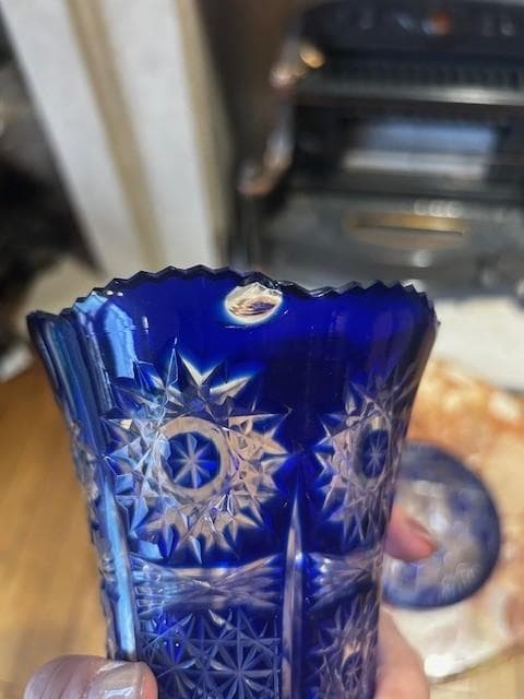 切子　花瓶・灰皿セット