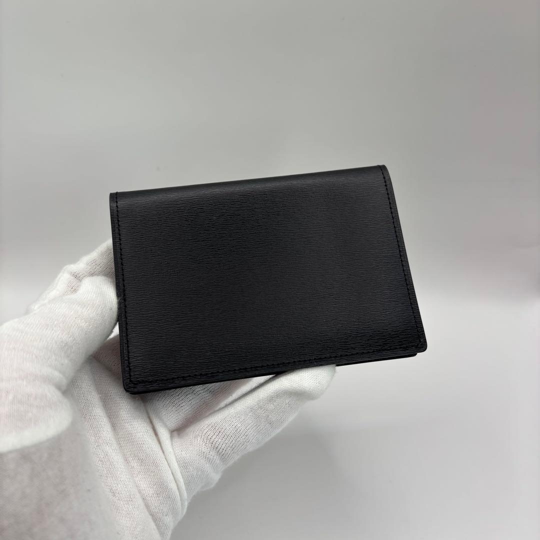 BURBERRY 名刺入れ　カードケース　ブラック　プレート　シルバー　レザー