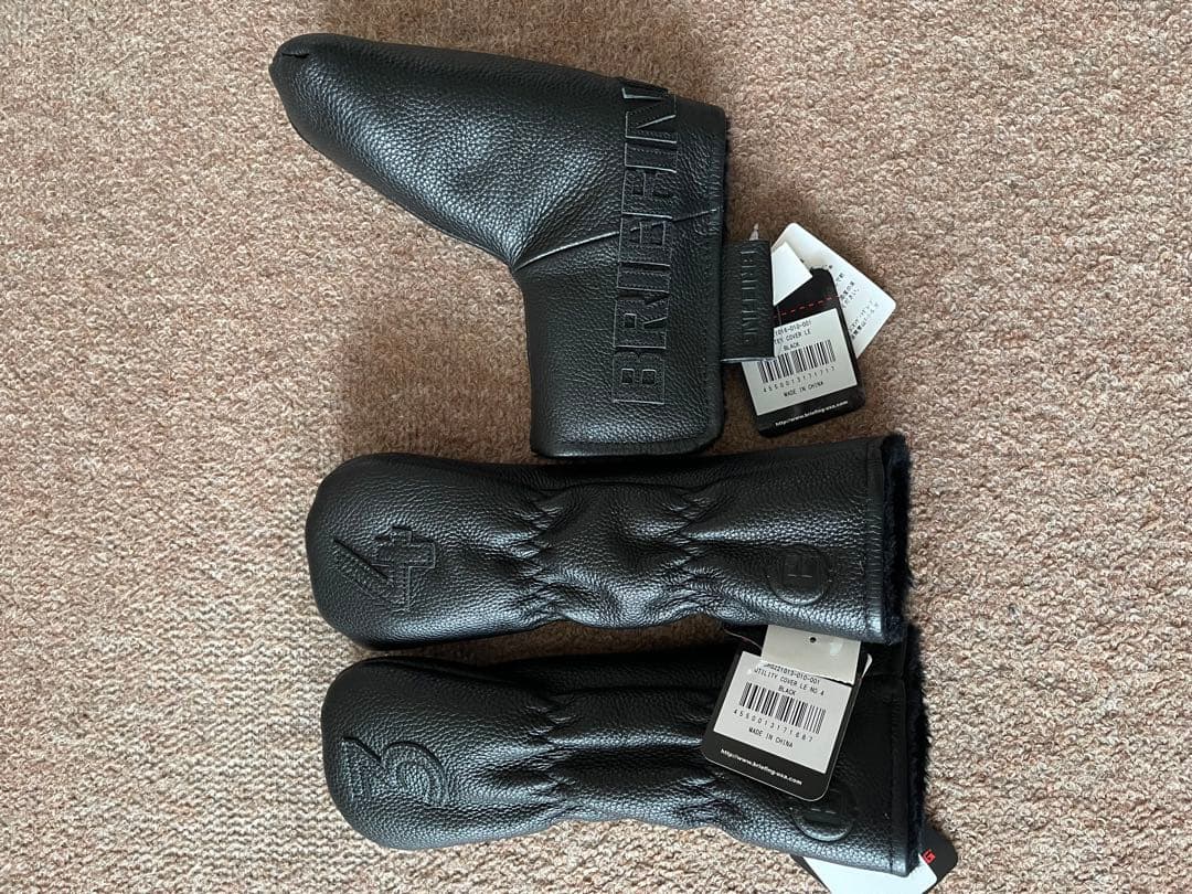 BRIEFING CR-11 ブラックレザーキャディバッグ&ヘッドカバー