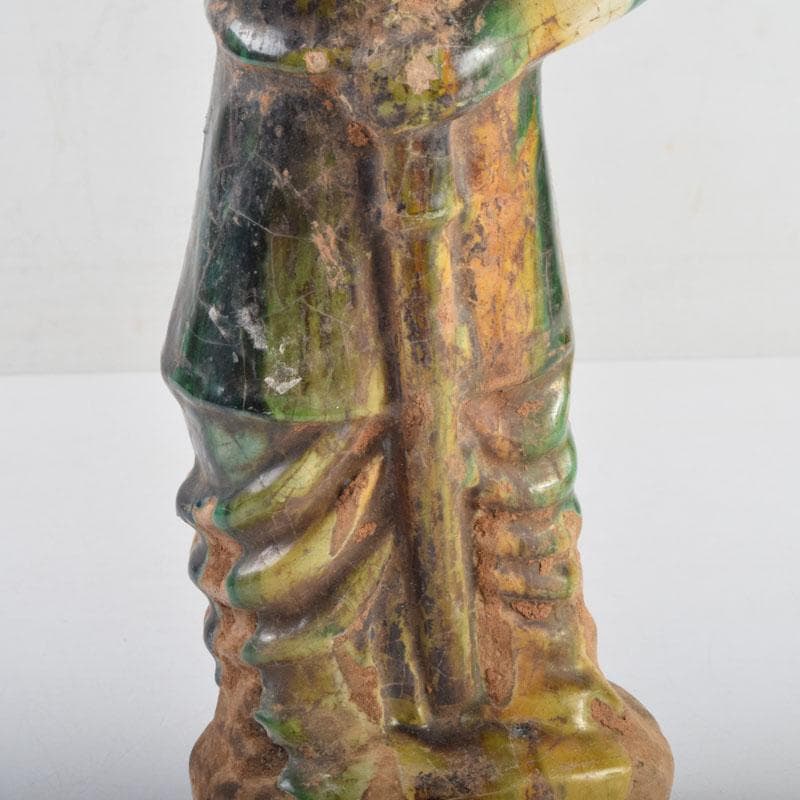 中国　三彩　兵馬俑　人物俑　陶人形　人物像　武人像　C　8846