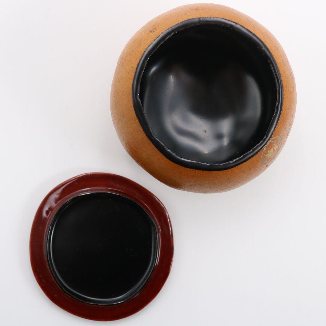 中村湖彩作 七宝蒔絵 瓢形 薄茶器 茶道具 共箱　V928　N7