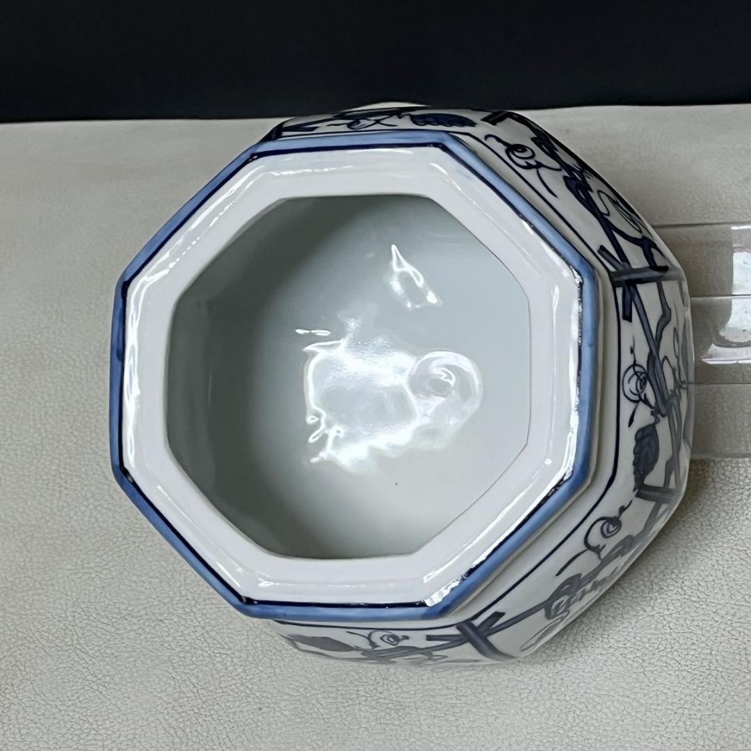 平安 静山 染付 葡萄棚 水指 共箱 茶道具 【k3526】