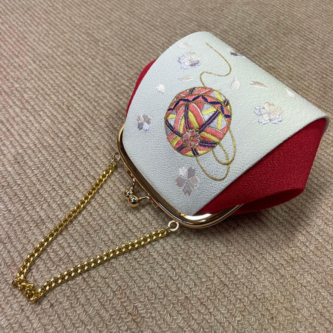 新品 七五三 七歳お祝い はこせこ 筥迫セット 手毬 刺繍 箱迫小物6点セット