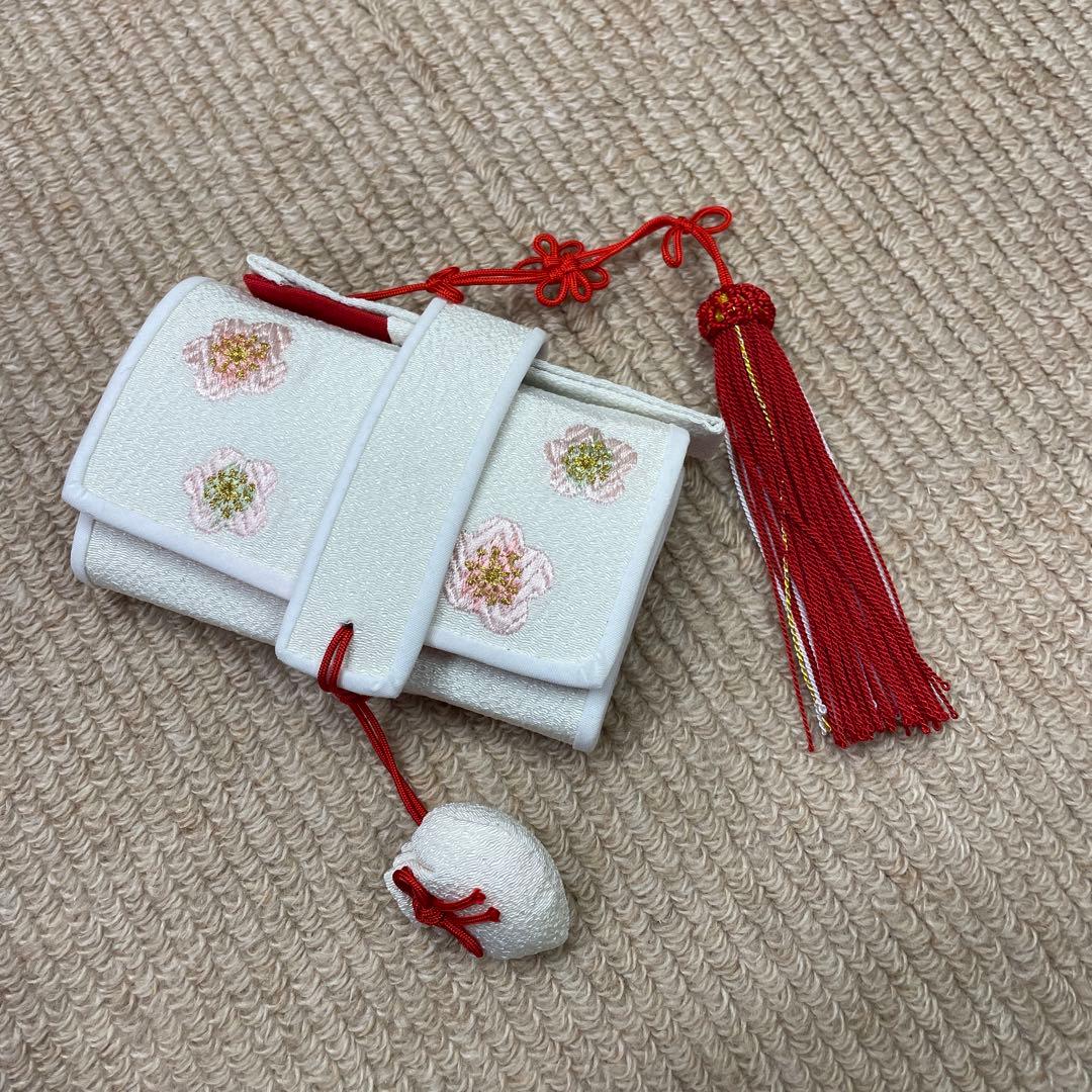 新品 七五三 七歳お祝い はこせこ 筥迫セット 手毬 刺繍 箱迫小物6点セット