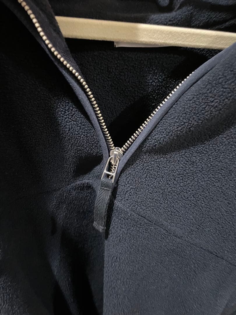 etretokyo ドロストヘムエコフリースハーフジッププルオーバー　NAVY