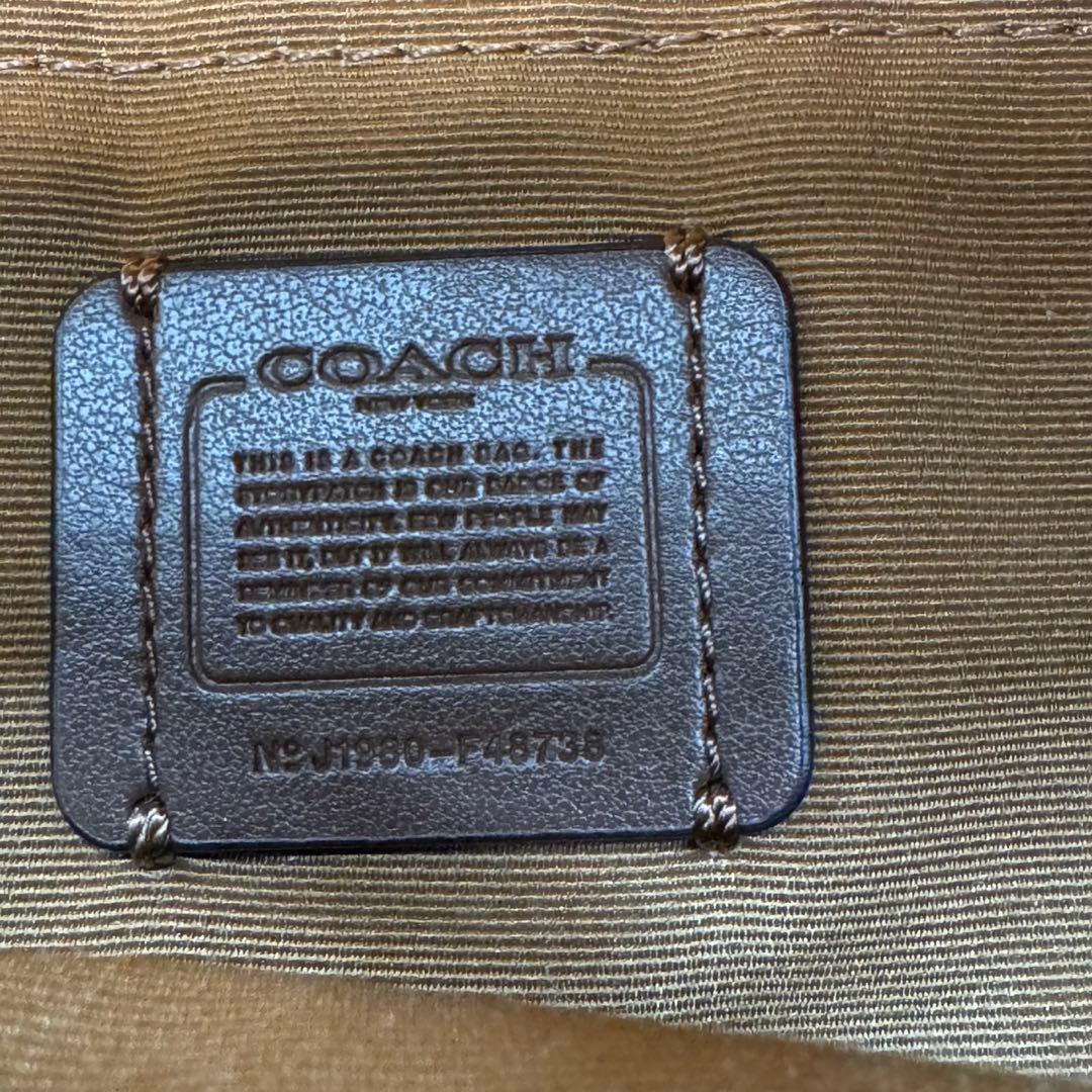 美品　COACH コーチ F48738 レザー ウエストポーチ ウエストバッグ