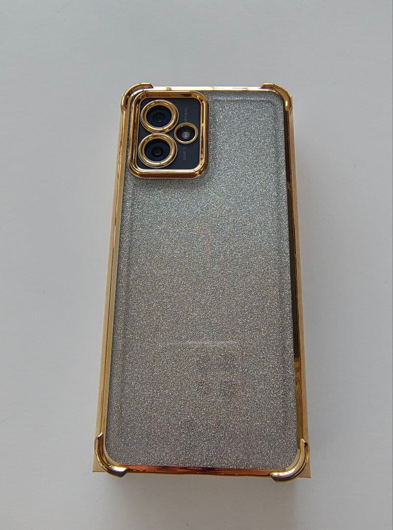 motorola g64y 5g 黒 サイドメッキゴールドケース ガラス付き