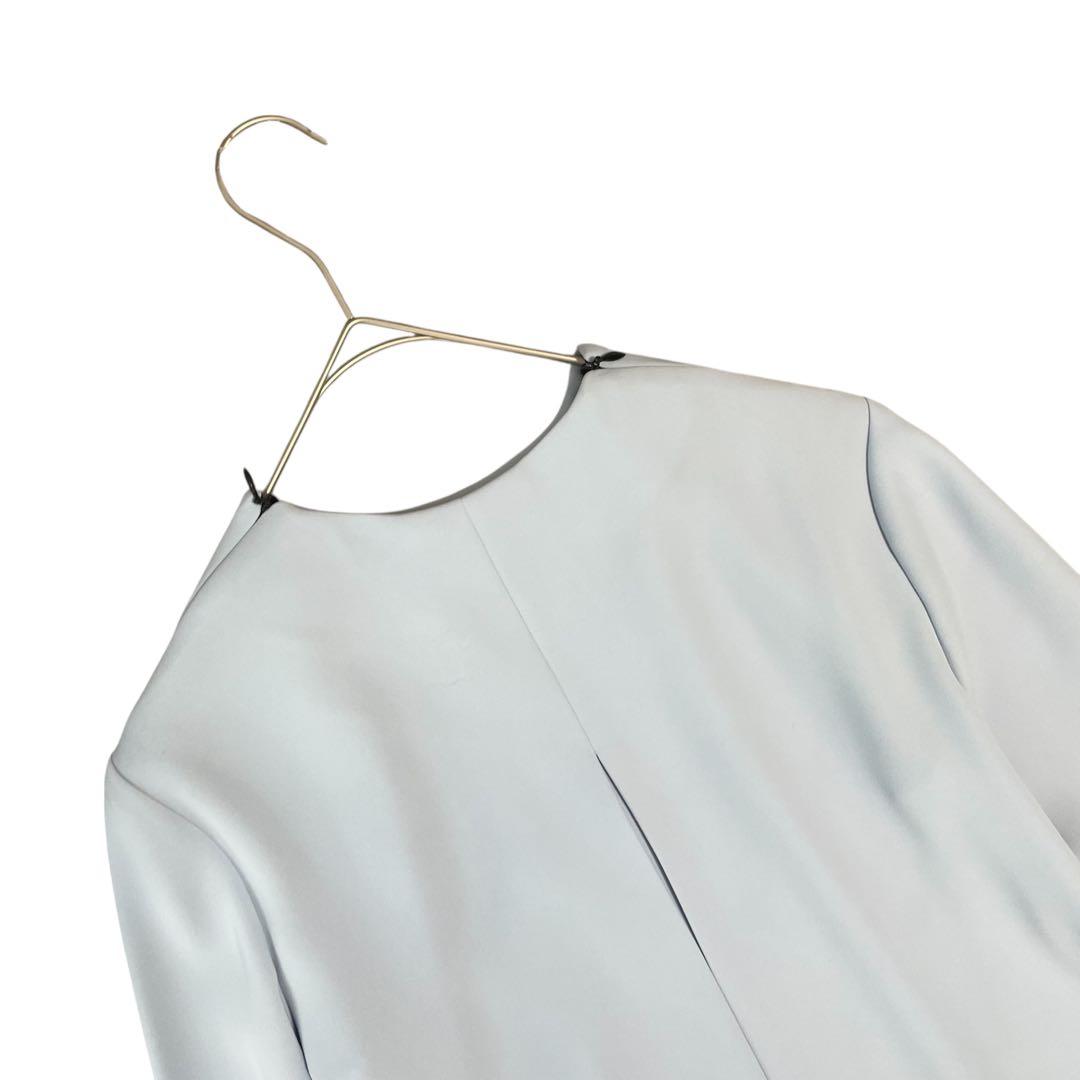 未使用級✨ ヨーコチャン フレアスリーブバックプリーツドレス ワンピース ブルー