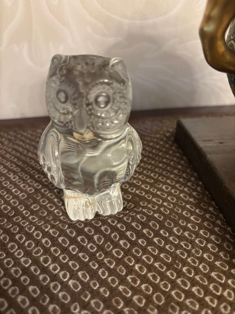 マイセン フクロウの置物 クリスタルガラス・ペーパーウェイト