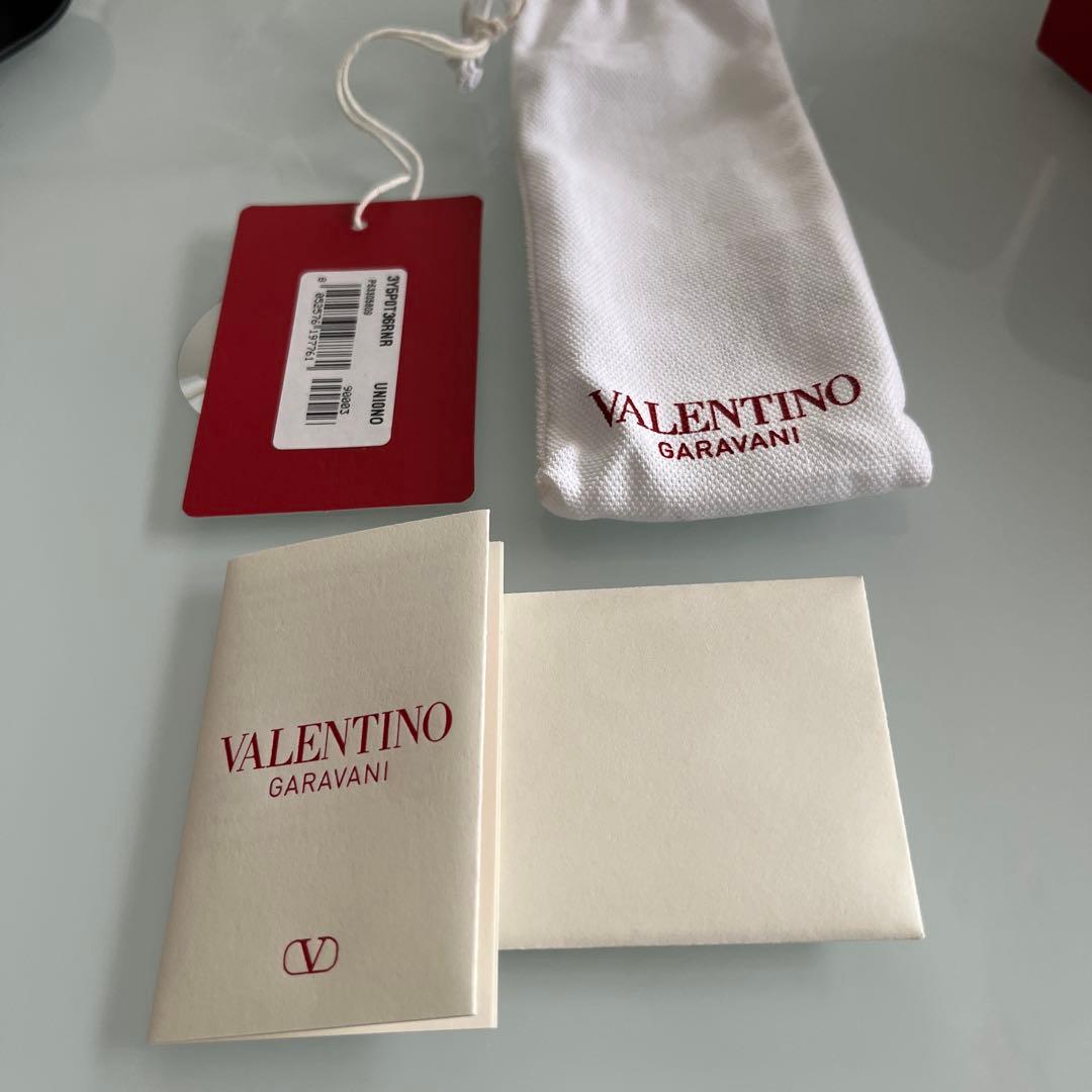 VALENTINO GARAVANI ブラックレザーキーホルダー