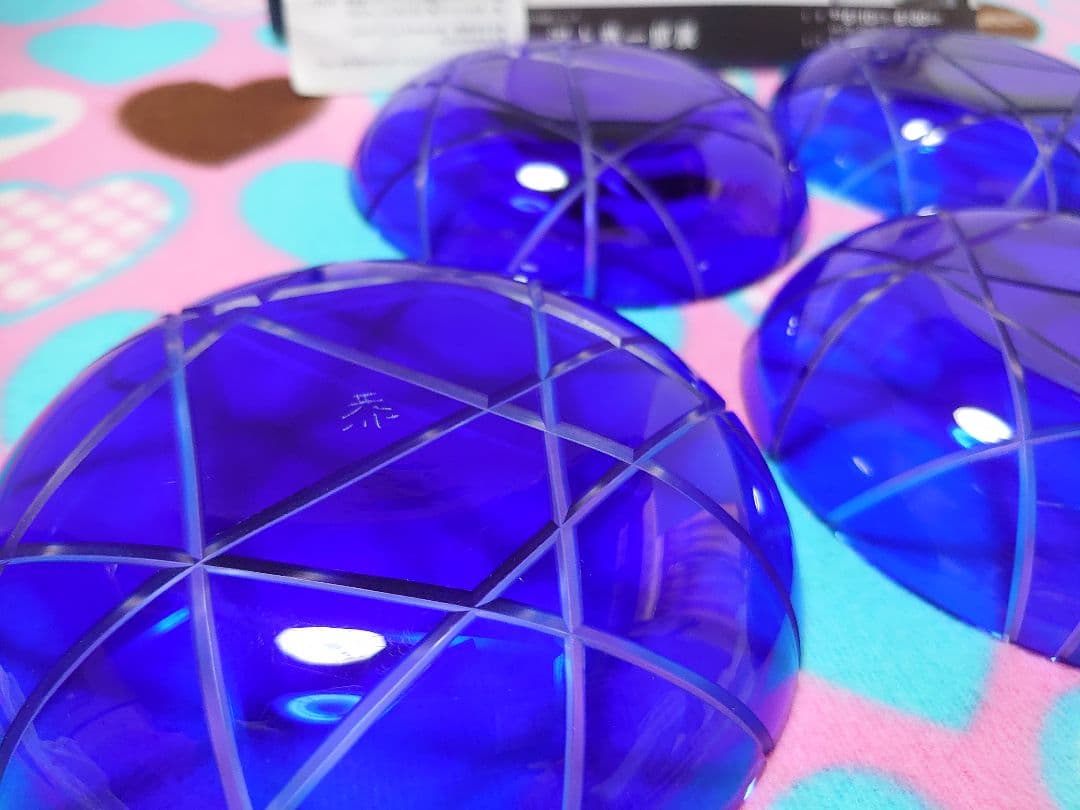 河上恭一郎 切子皿 瑠璃雪真垣文 5客 現代作家 カットグラス ガラス工芸 義山