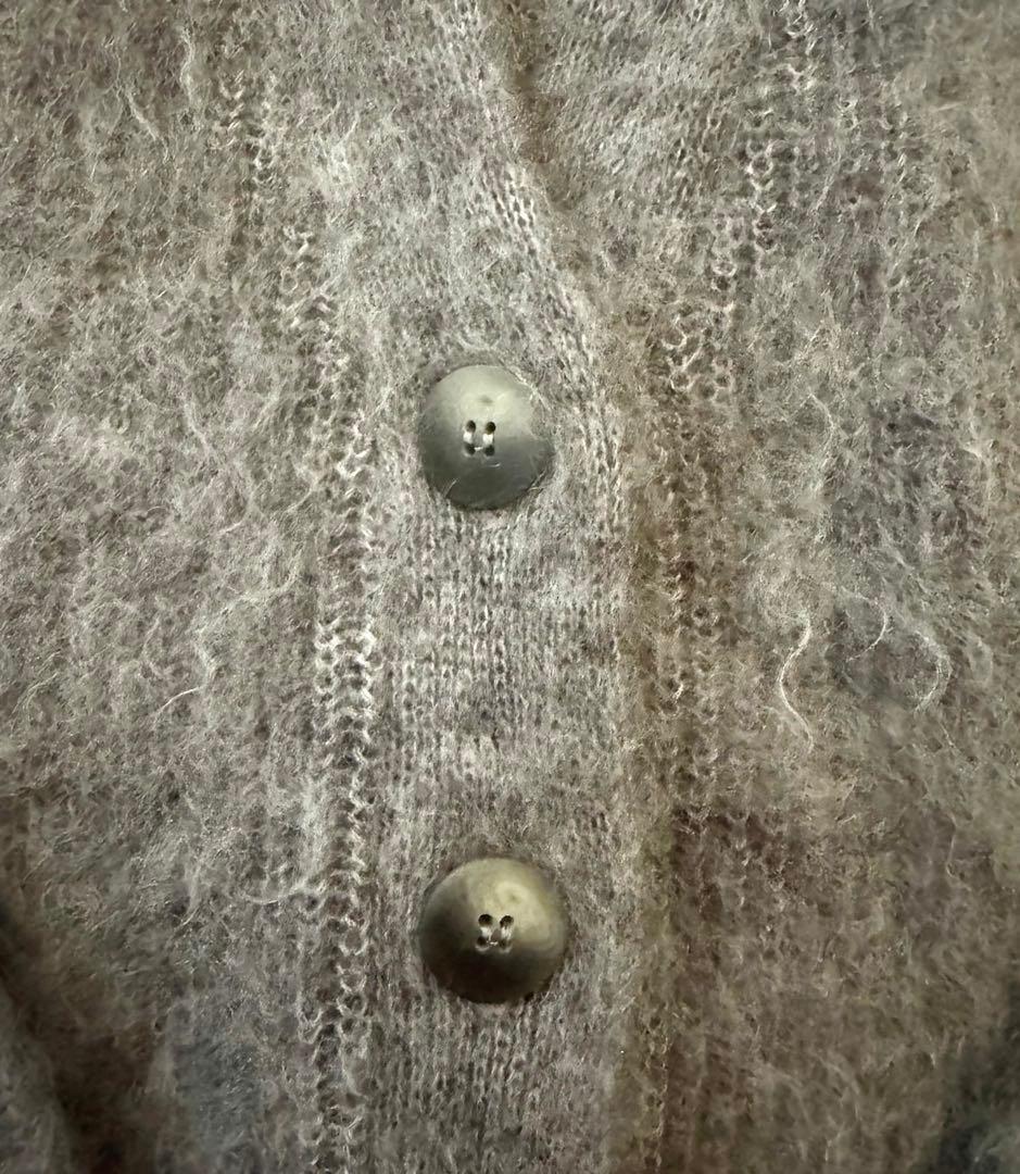 ARGUE アーギュ モヘヤ混 ニットカーディガン グレー