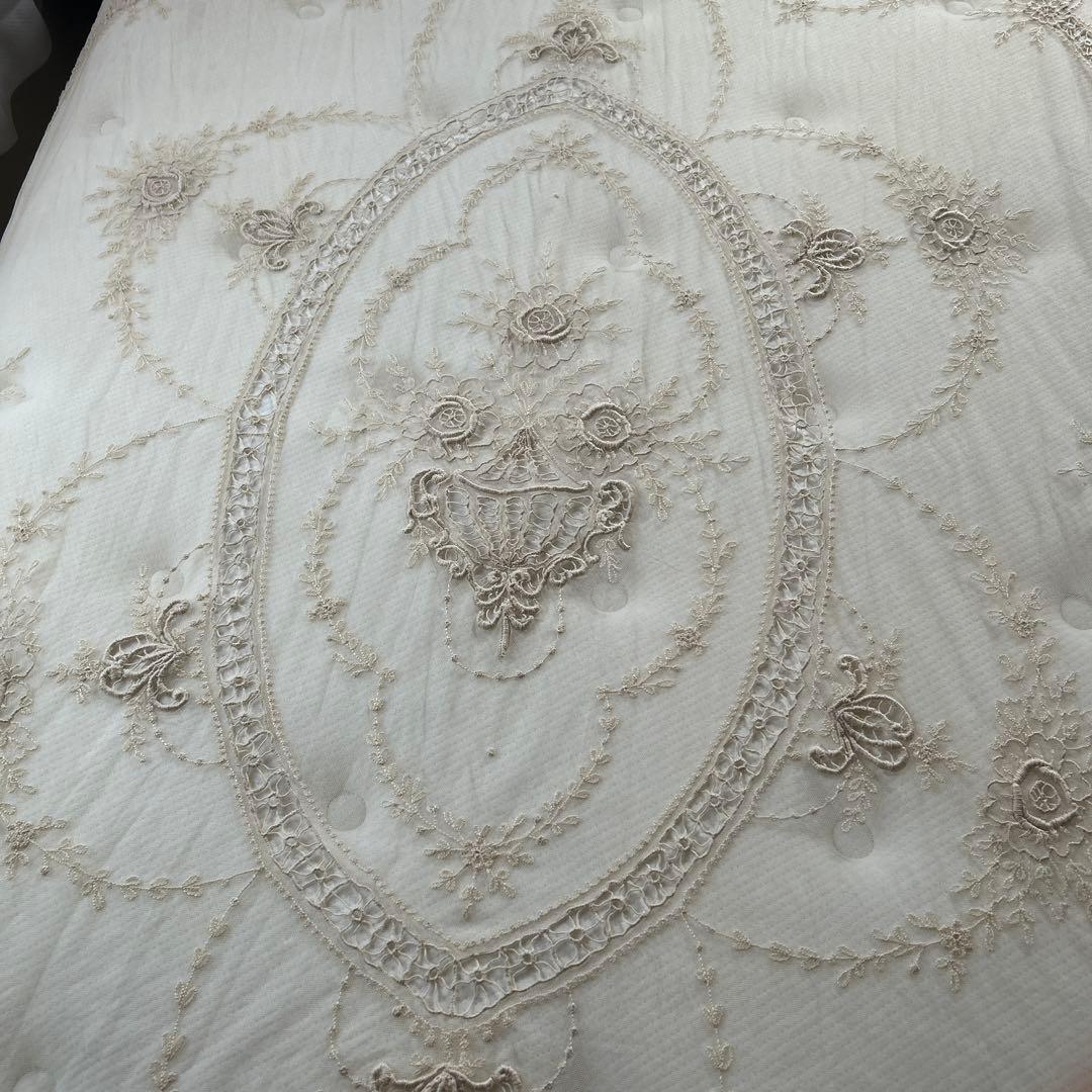 アンティークフランス　レースベッドスプレッド2枚セット