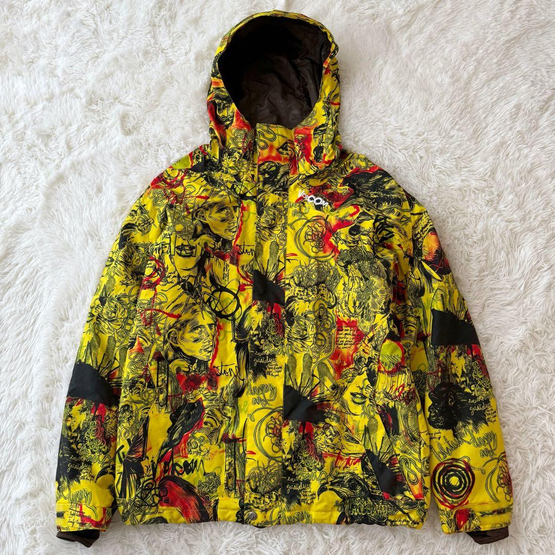 VOLCOM スノボウェアー(メンズ用) セットアップ 上下 総柄 Mサイズ