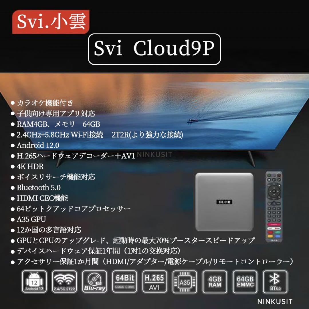 SviCloud9P小雲TVbox 対応世界映画 ライブTV鑑賞 外箱なし